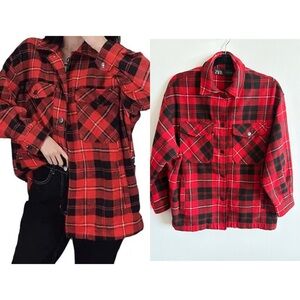 XS Zara Plaid Shacket